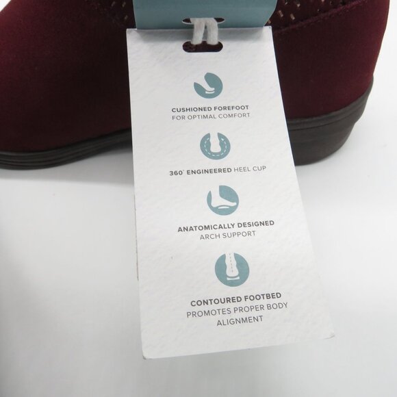 Revitalign Womens Burgundy Suede Ankle Boots Size 9.5 Side Zipper Closure NEW - Picture 8 of 9
